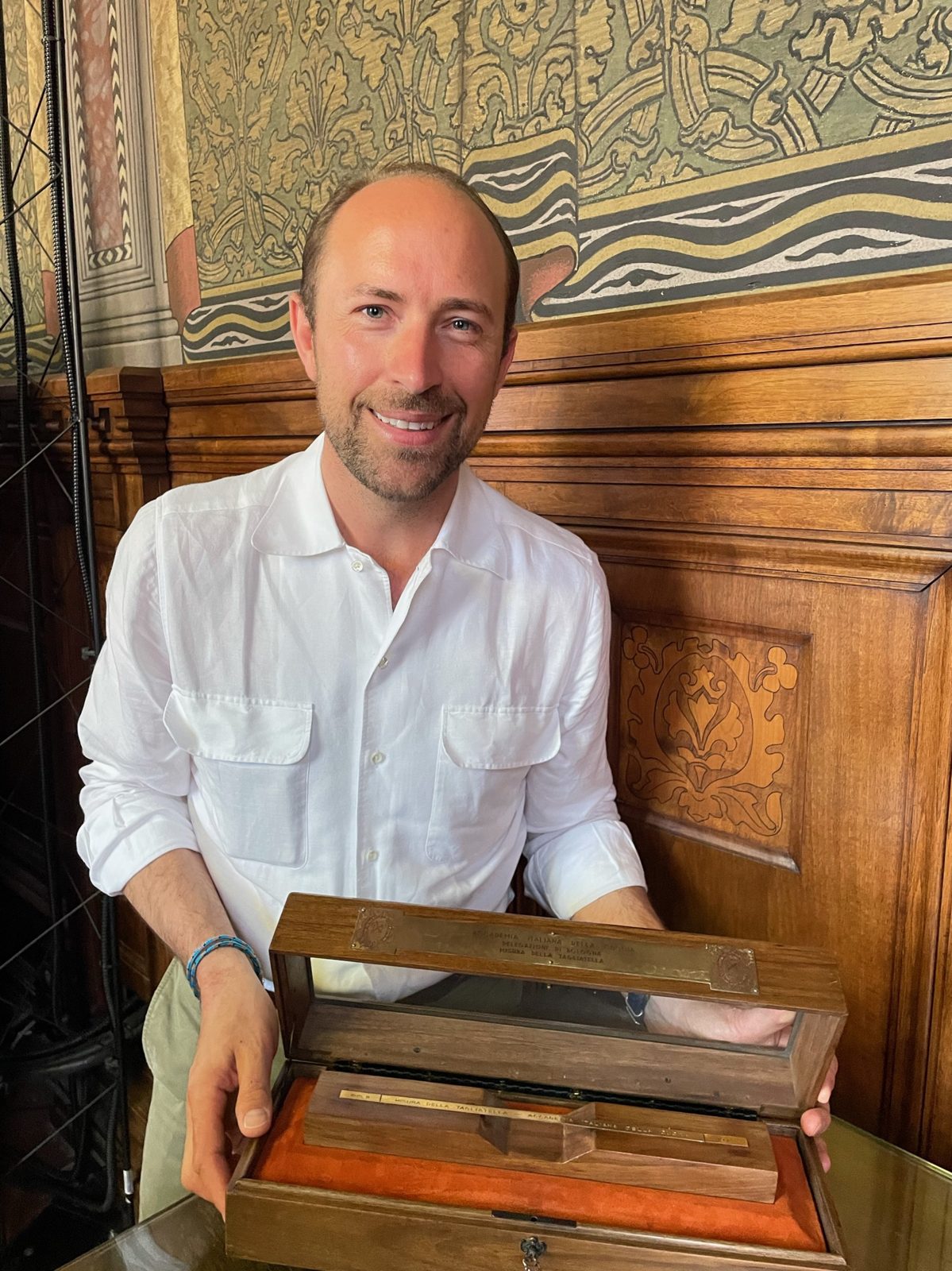 Harald in Bologna with an old pasta tool